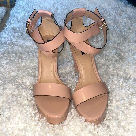 Zara Trafaluc Baby Pink Platform Heel, 9 - Picture 1 of 8